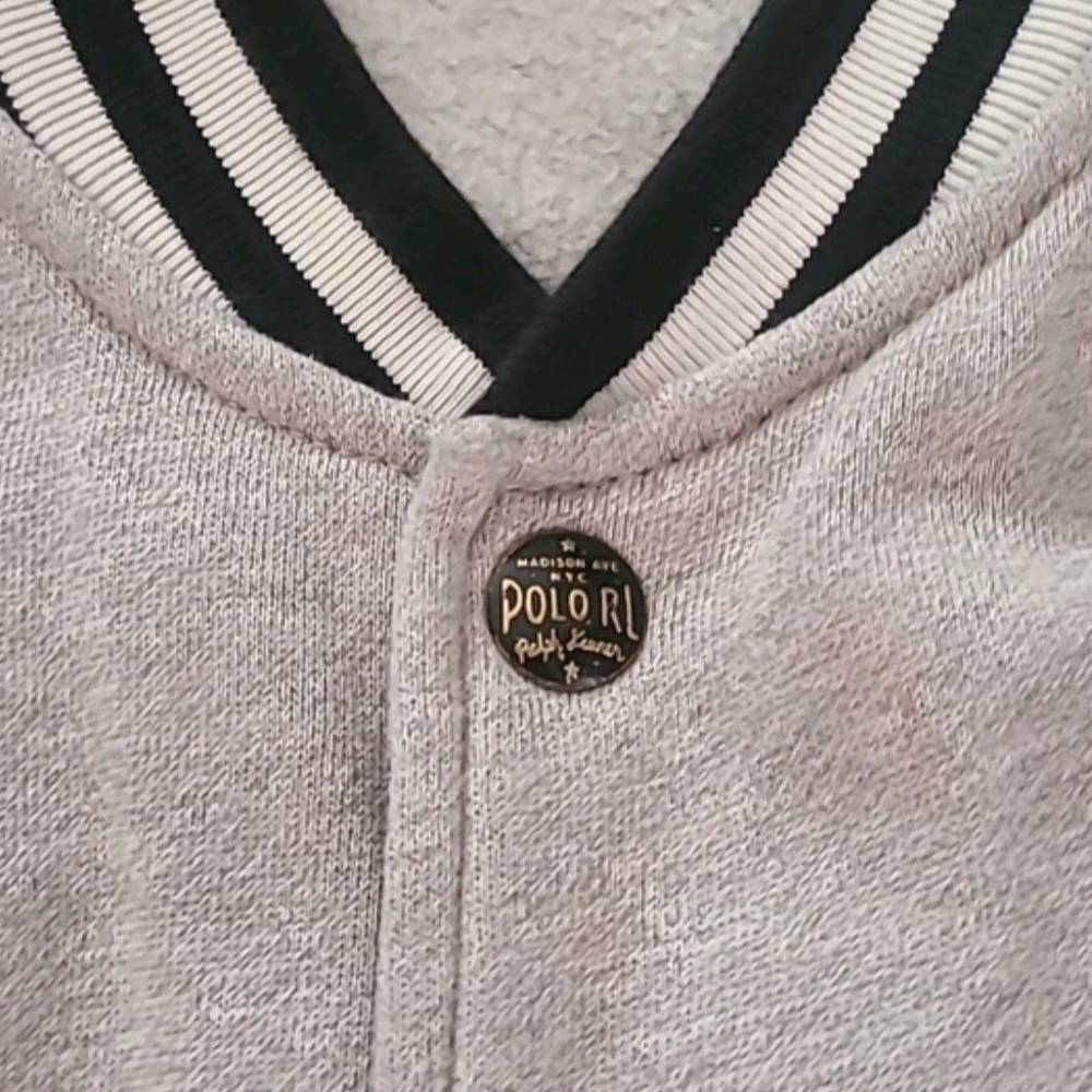 Polo by Ralph Lauren Men's Black and Gray Varsity Jacket XXL - Picture 5 of 6